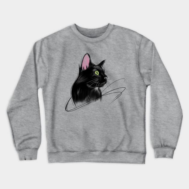 Love for Black Cats Crewneck Sweatshirt by Voorheestattoos